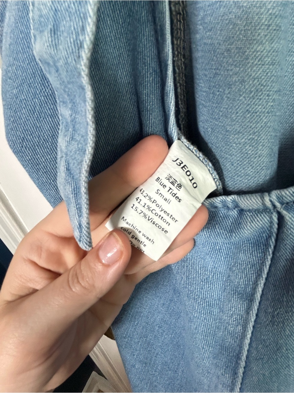 Light Wash Denim Overalls with Front Pockets - Picture 11 of 11
